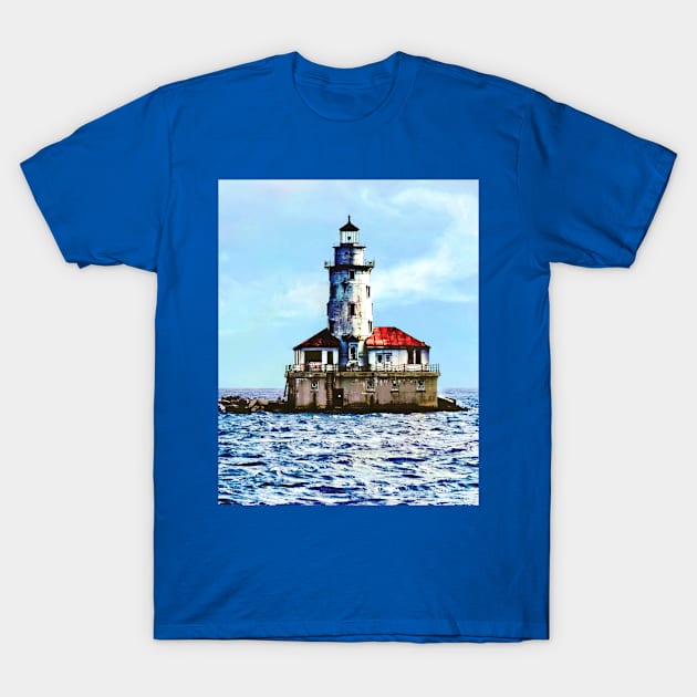 Chicago IL - Chicago Harbor Light T-Shirt by SusanSavad